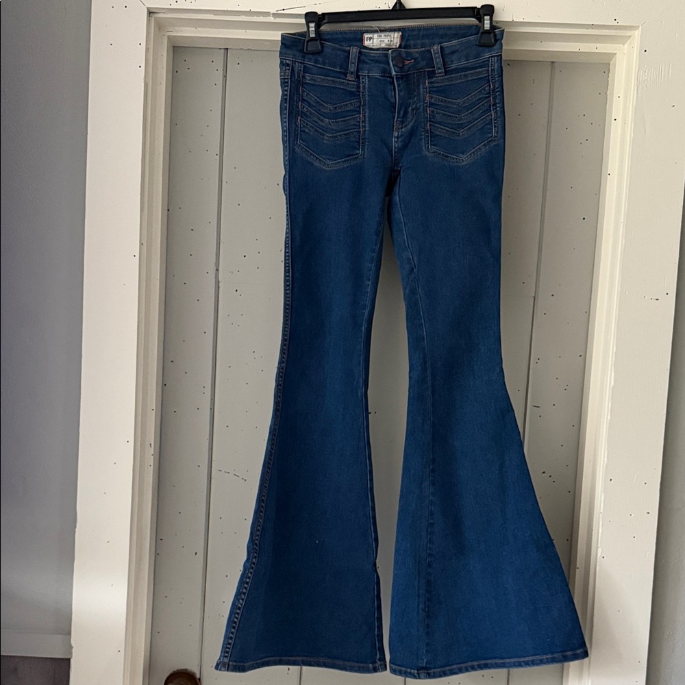 Free People Dark Blue Flare Jeans